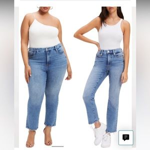 Good American Good Legs Distressed Straight Jeans size 2 EUC